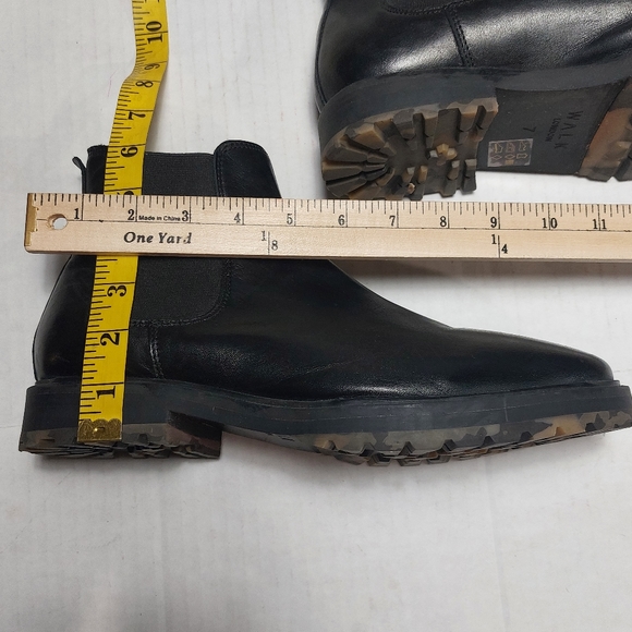 Walk London Sean Chunky Chelsea Boots In Black Leather. - Picture 9 of 16